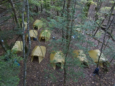 聖岳　光岳　易老岳　キャンプ　テント　山小屋